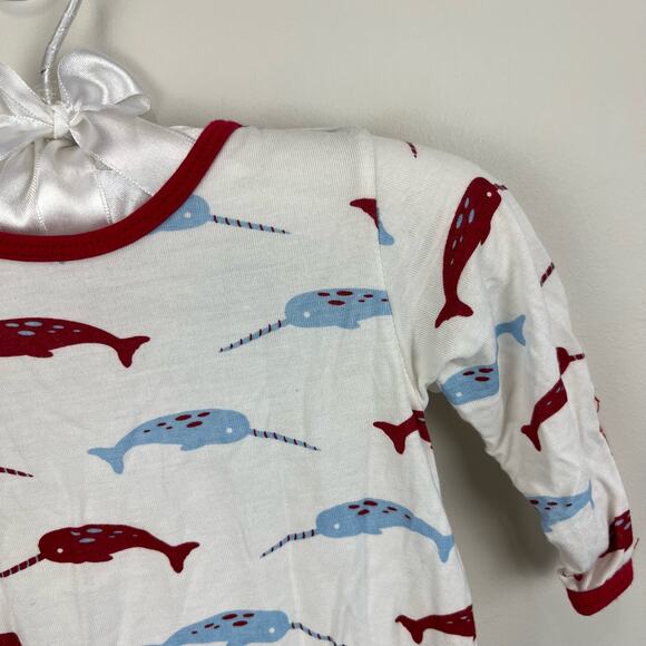 Kickee Pants Print Layette Gown & Double Knot Hat Set 0-3 Months NWT - Picture 3 of 9